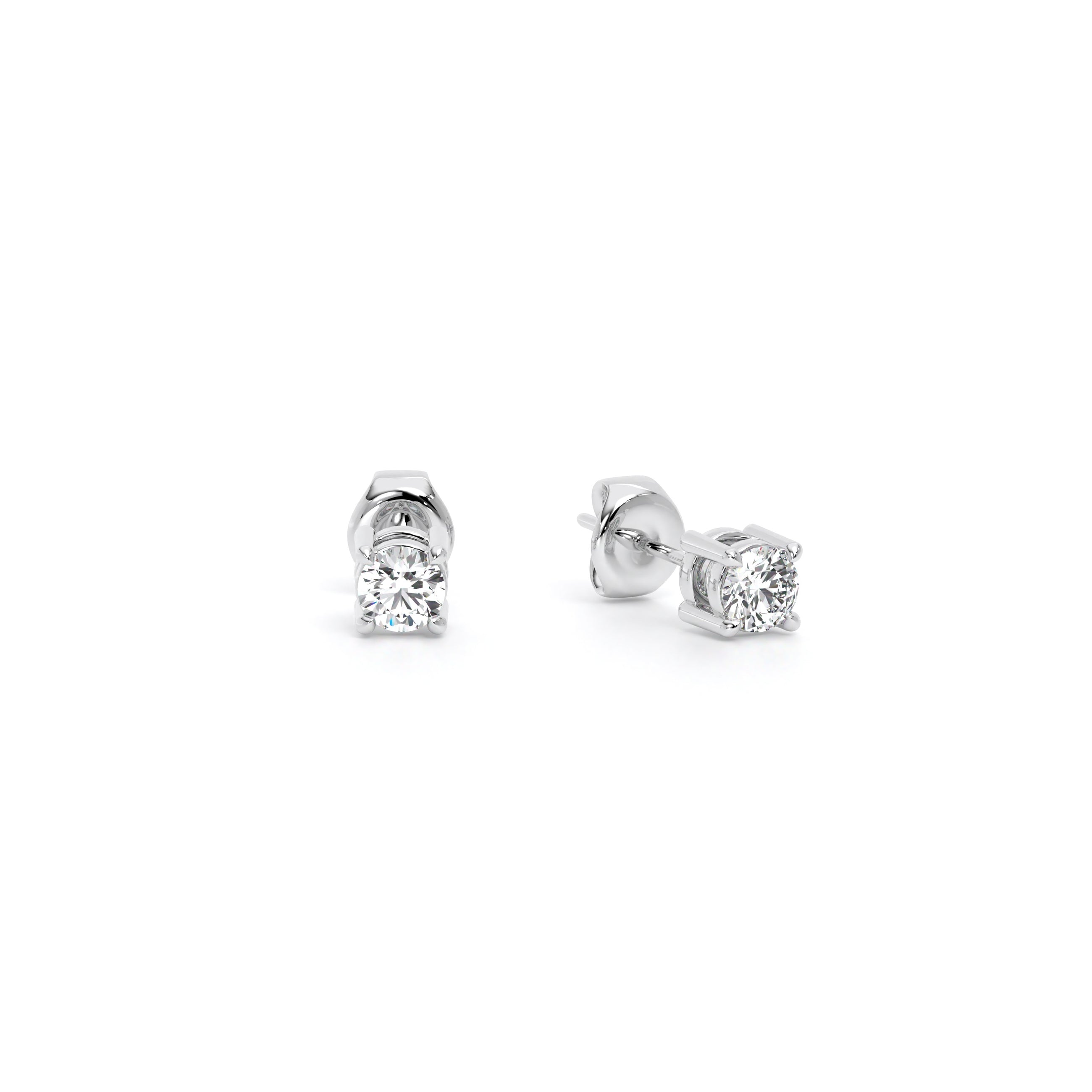 Petite Round Diamond Stud Earrings White - Danill Jewels