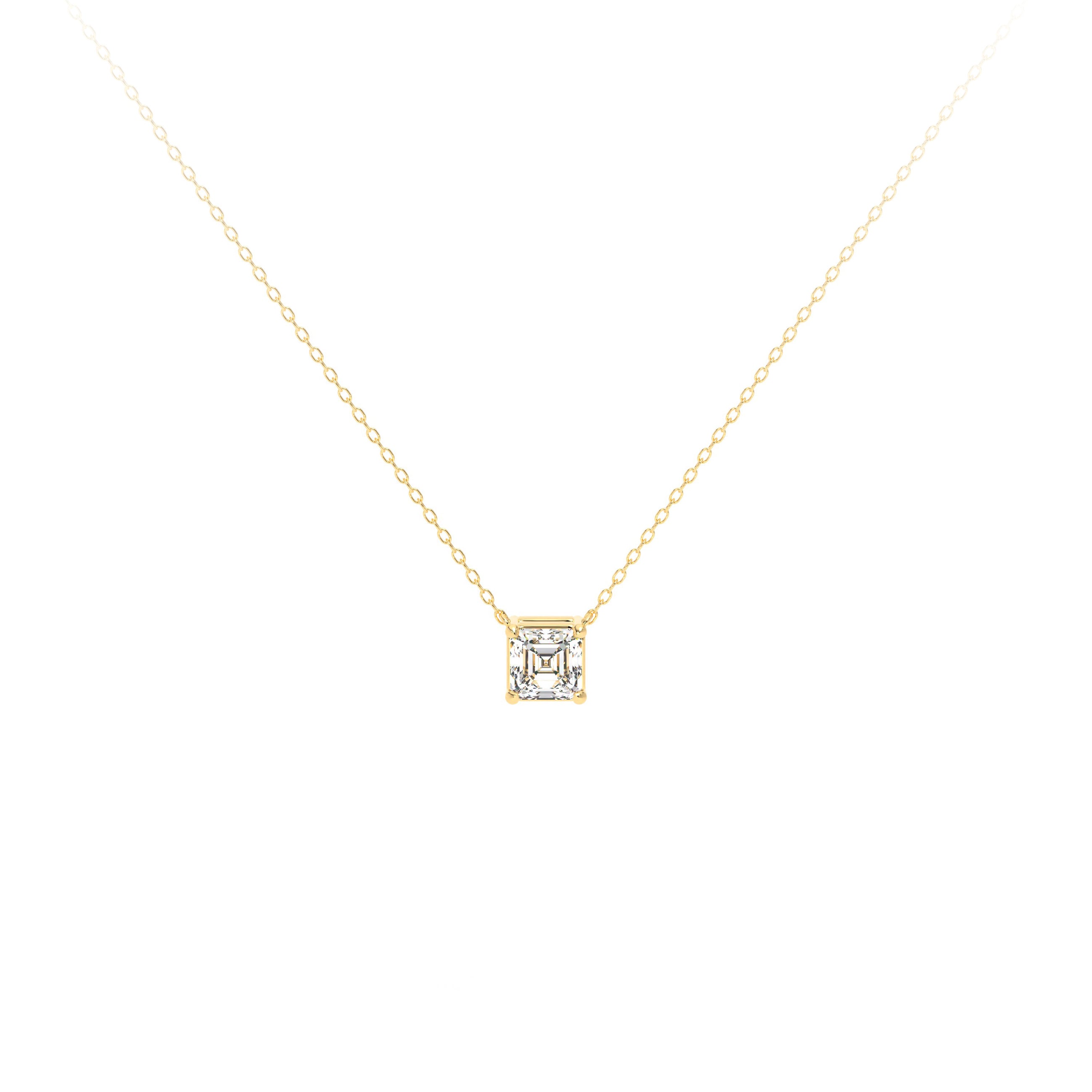 Asscher Diamond Necklace Yellow - Danill Jewels