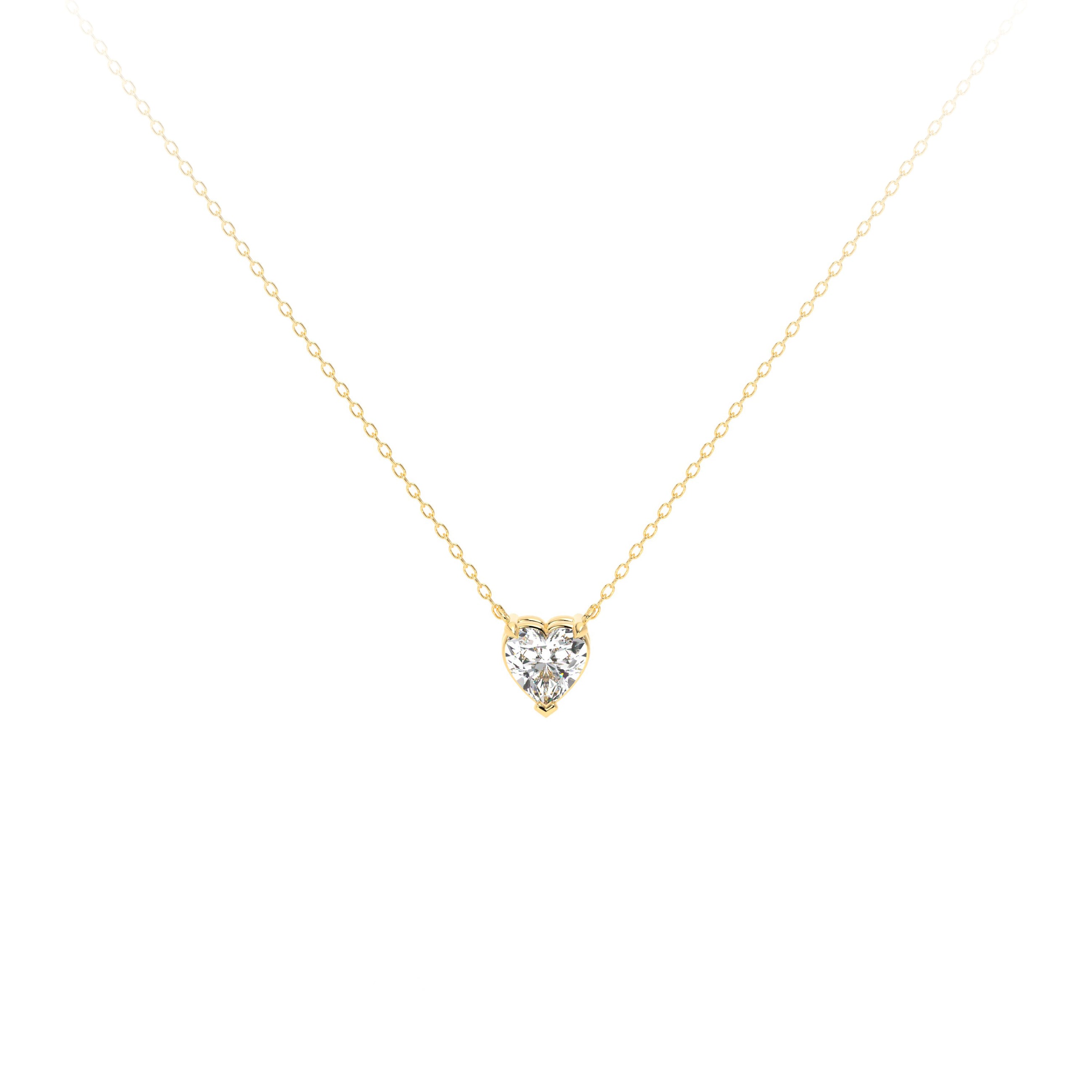 Heart Diamond Necklace Yellow - Danill Jewels