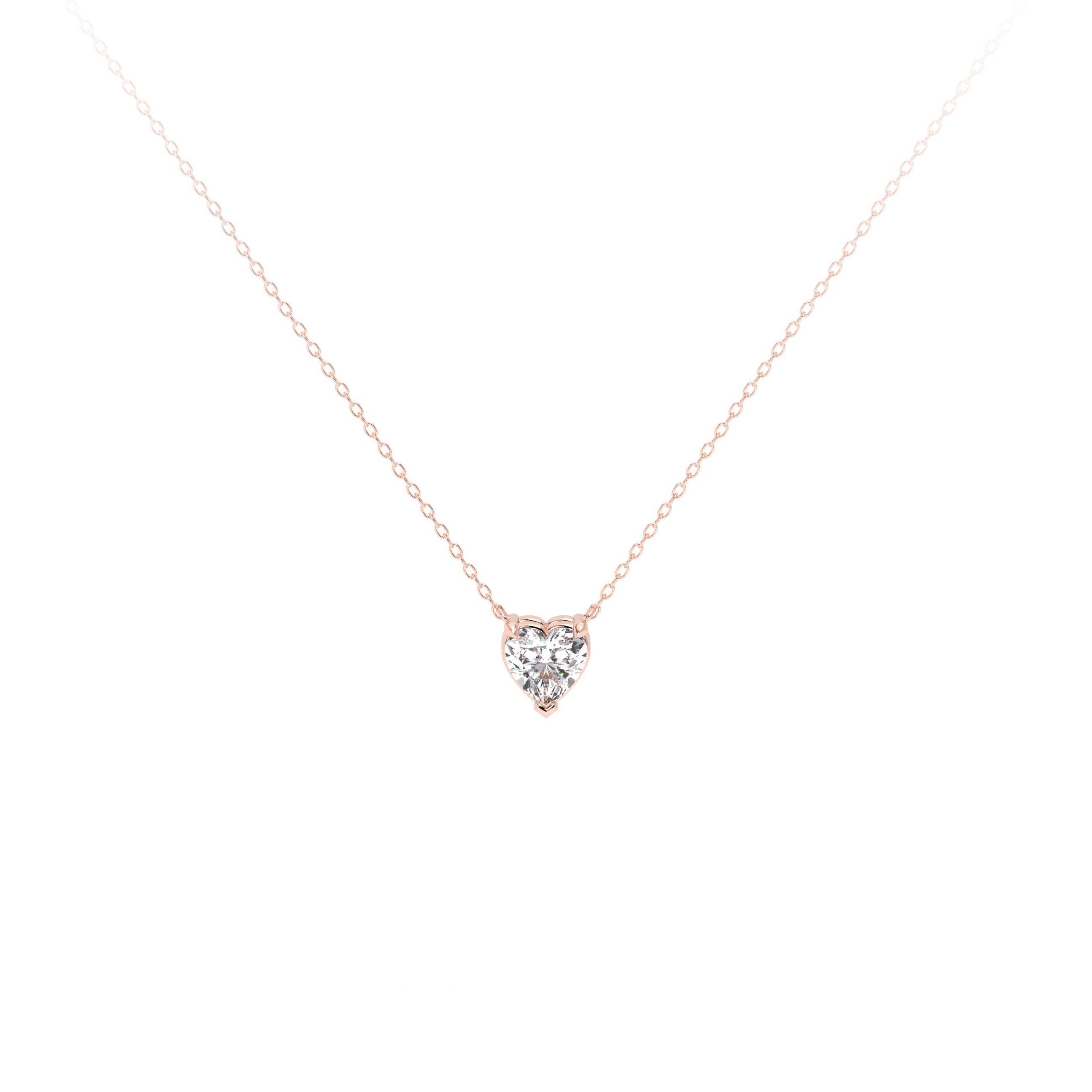 Heart Diamond Necklace Rose - Danill Jewels