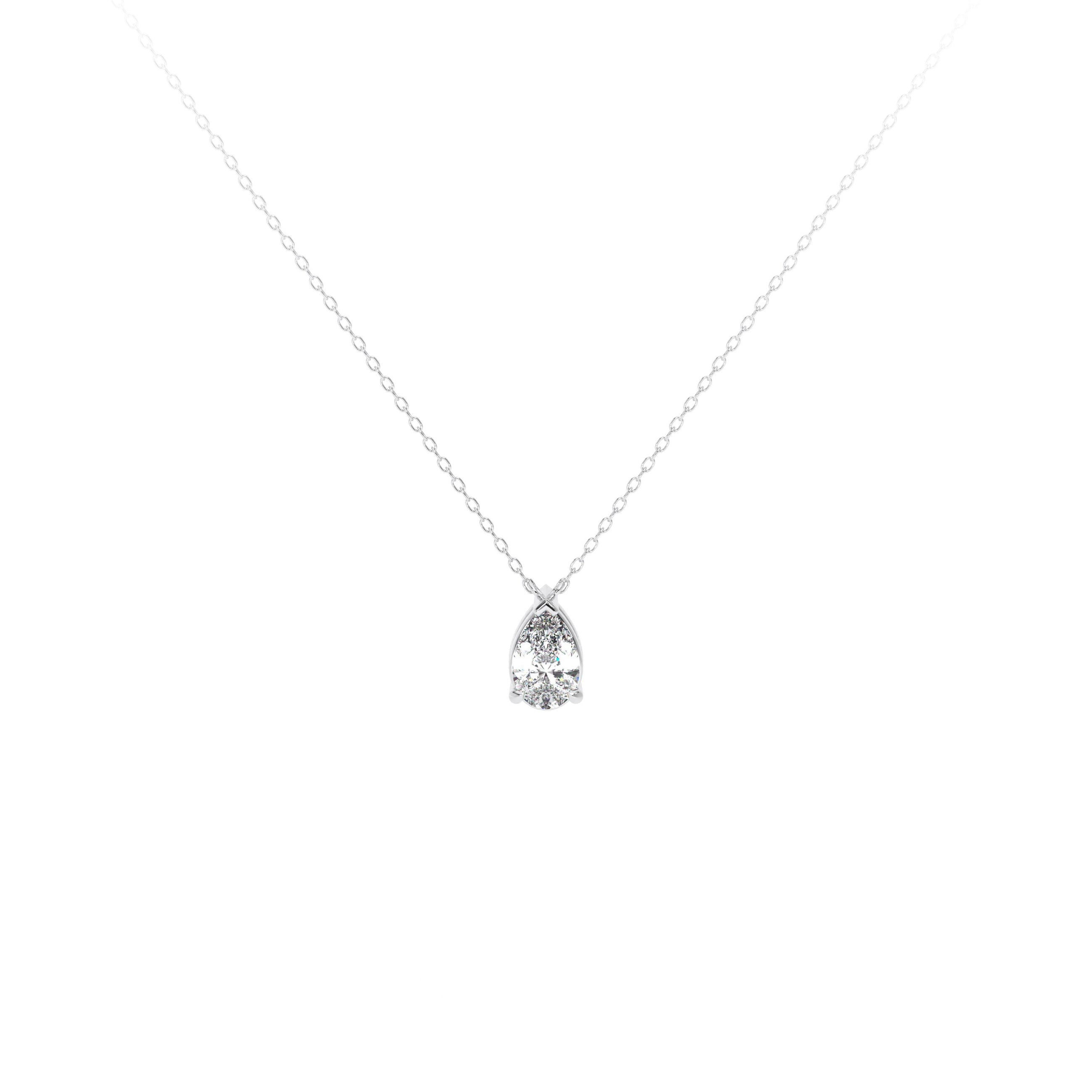 Pear Diamond Necklace White - Danill Jewels
