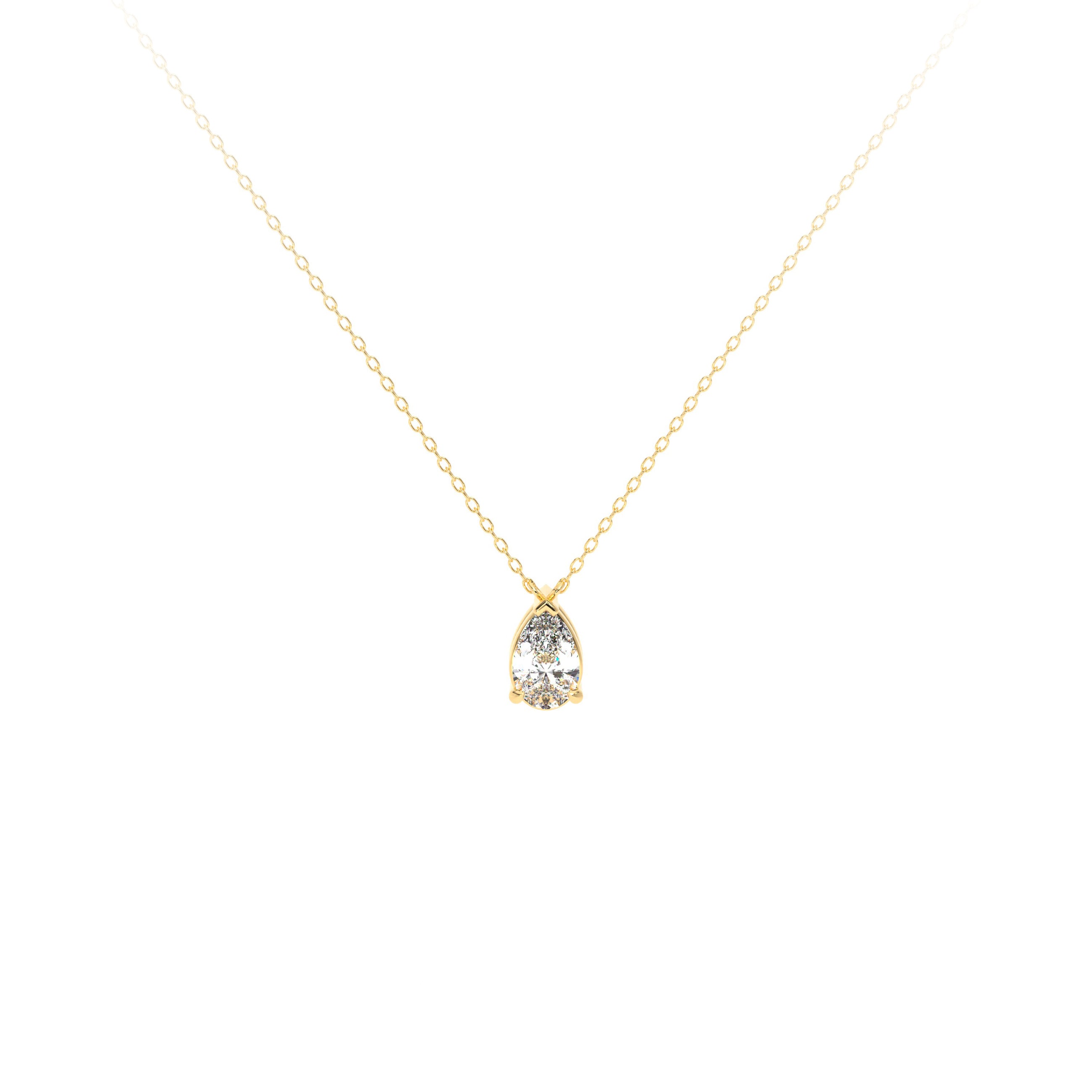 Pear Diamond Necklace Yellow - Danill Jewels