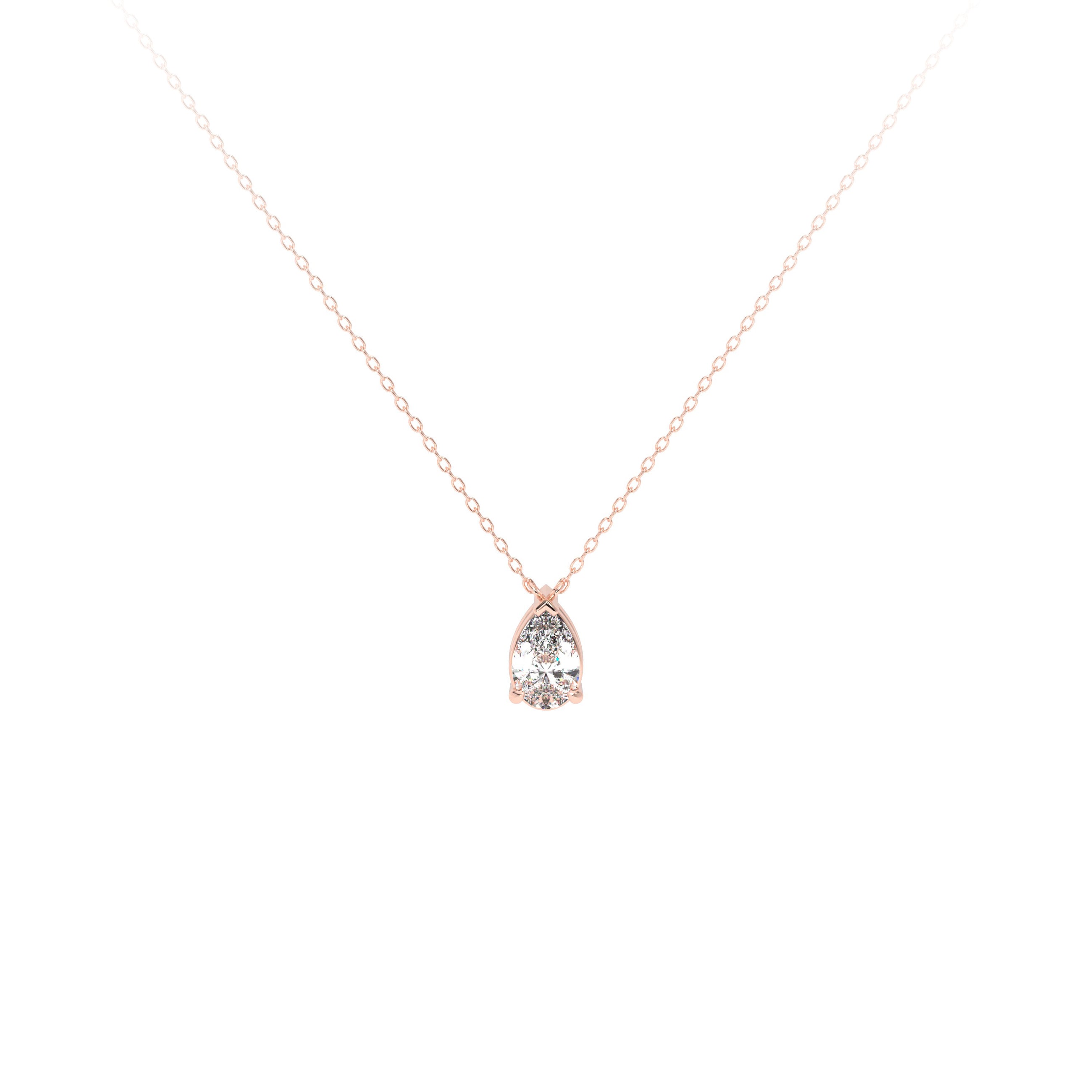 Pear Diamond Necklace Rose - Danill Jewels