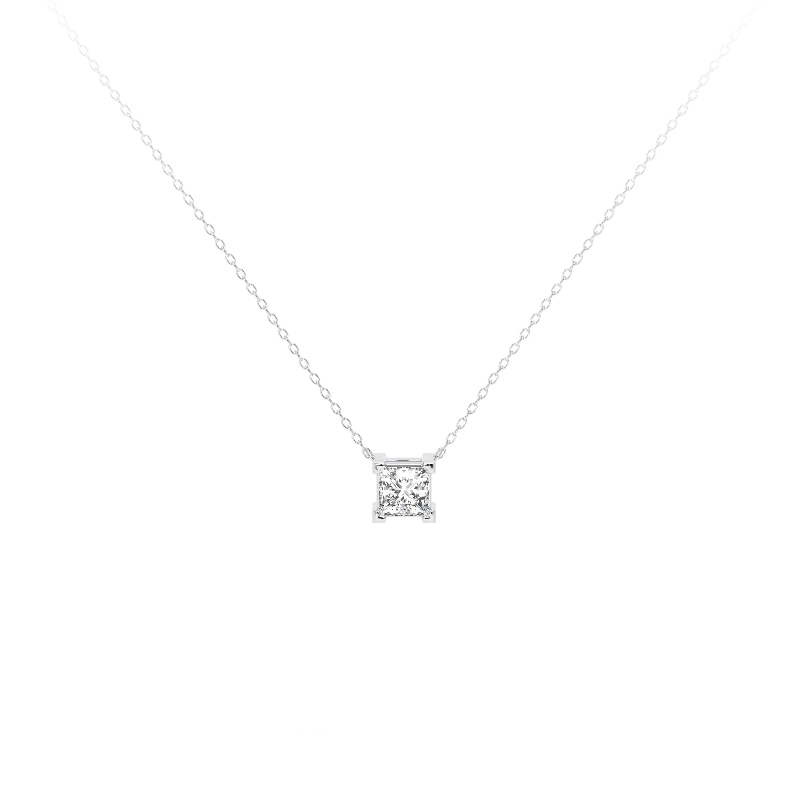 Princess Diamond Necklace White - Danill Jewels