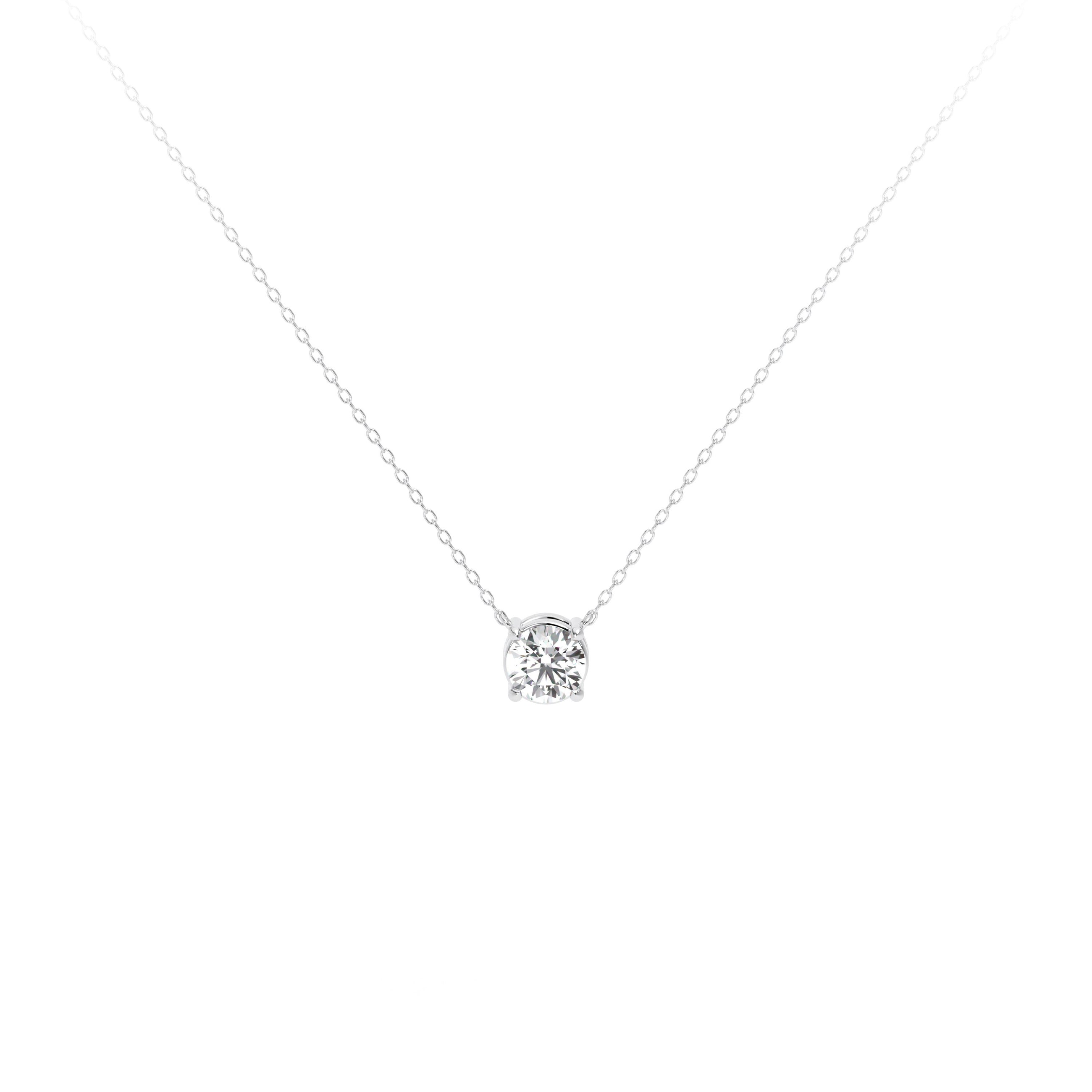 Round Diamond Necklace White - Danill Jewels