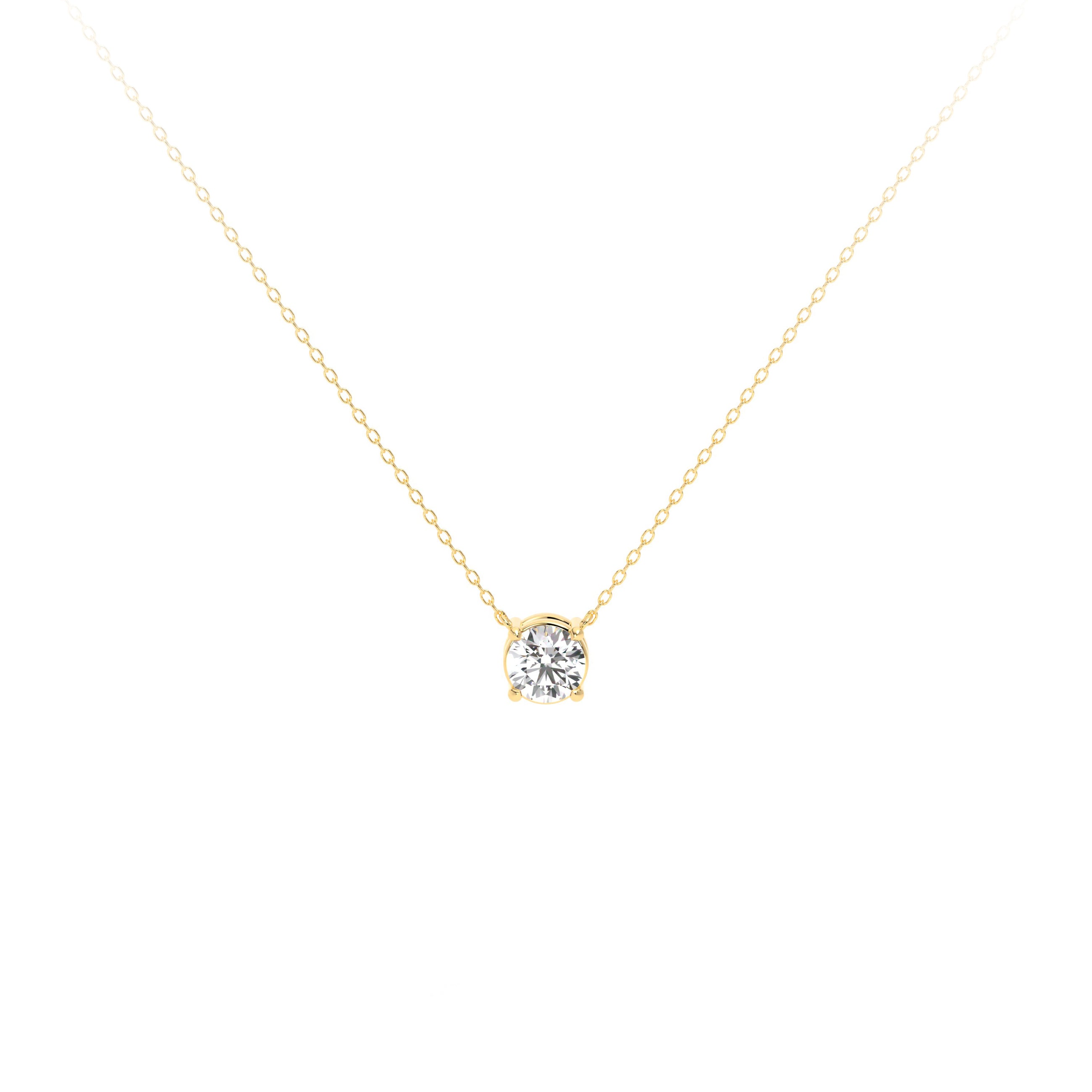 Round Diamond Necklace Yellow - Danill Jewels