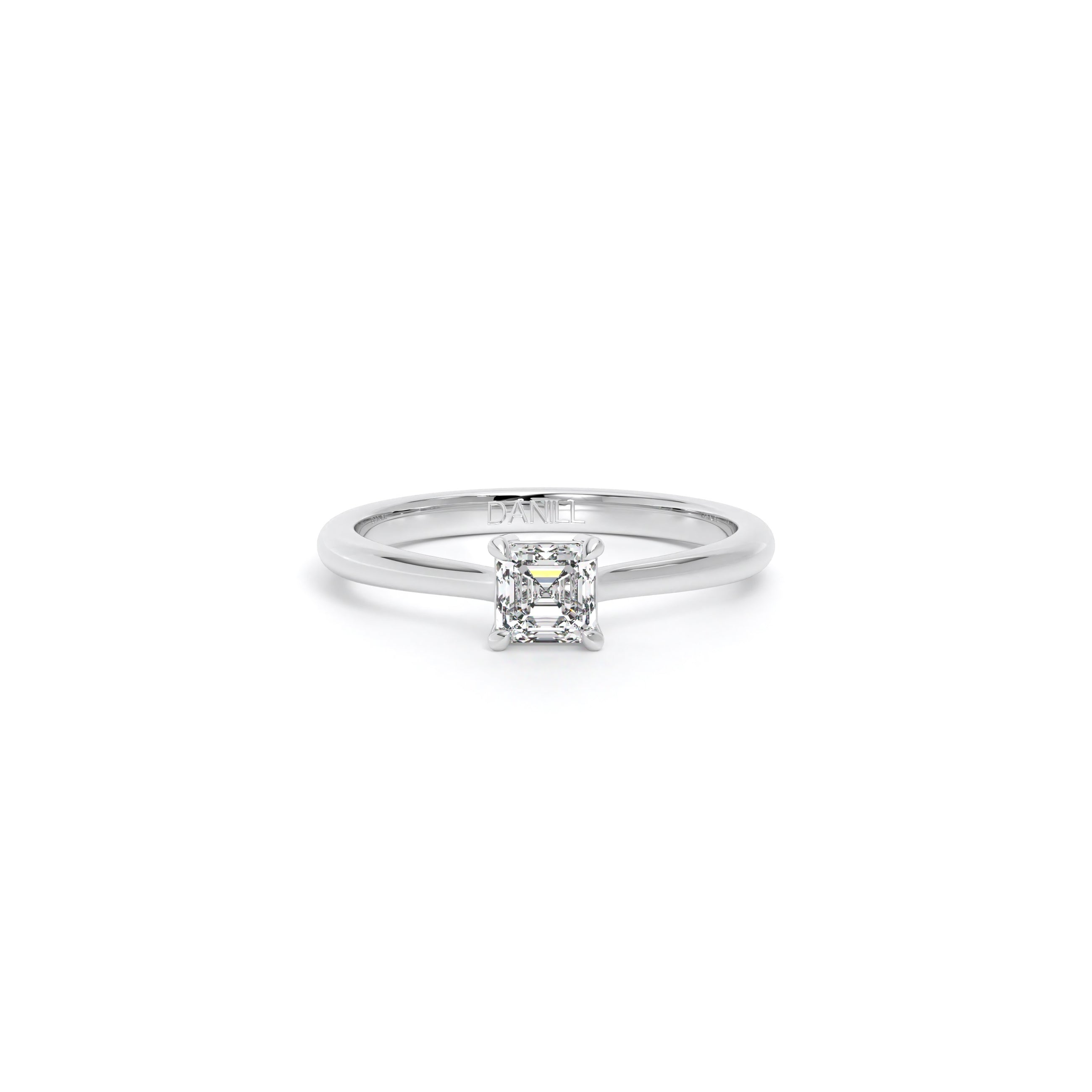 Asscher Diamond Engagement Ring White - Danill Jewels