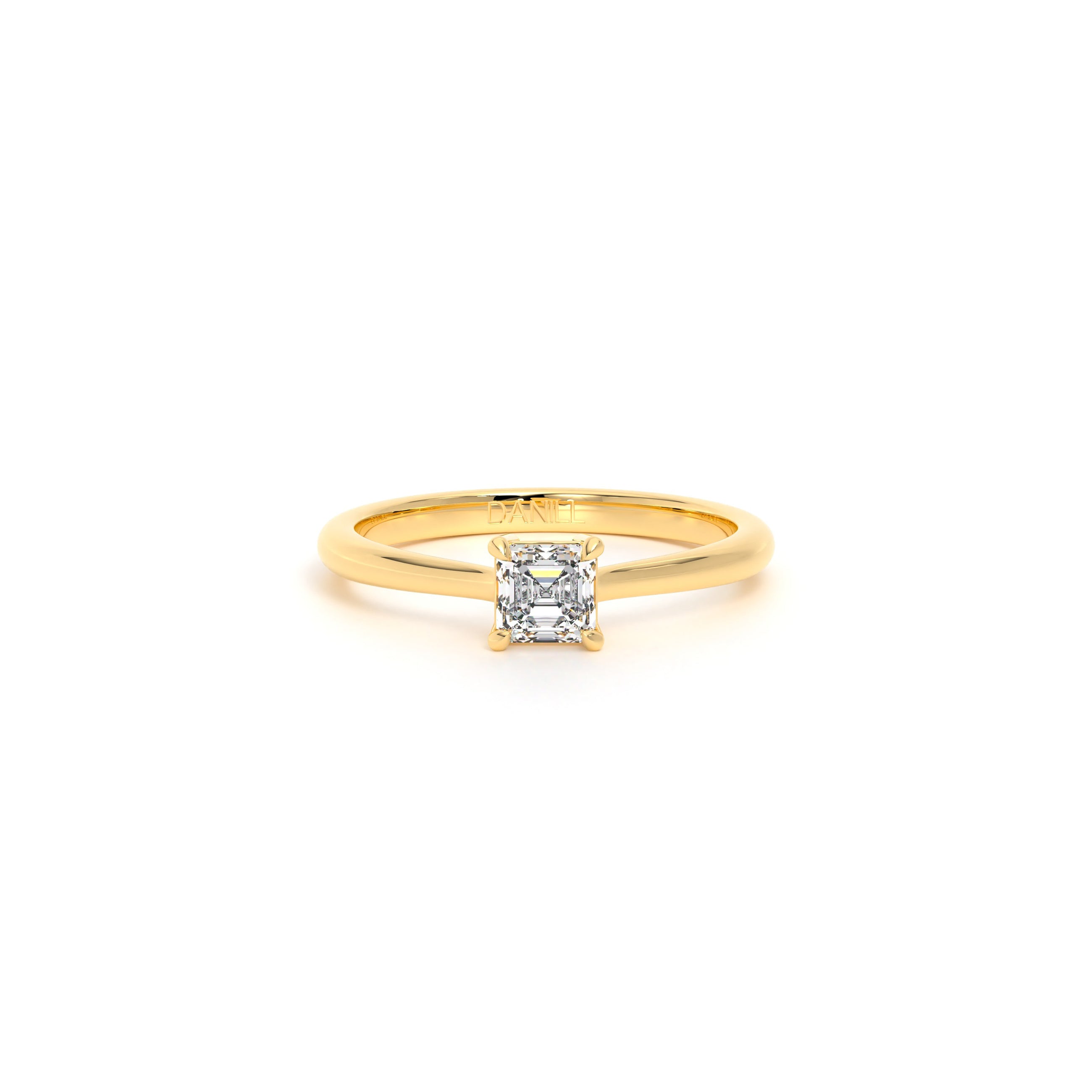 Asscher Diamond Engagement Ring Yellow - Danill Jewels