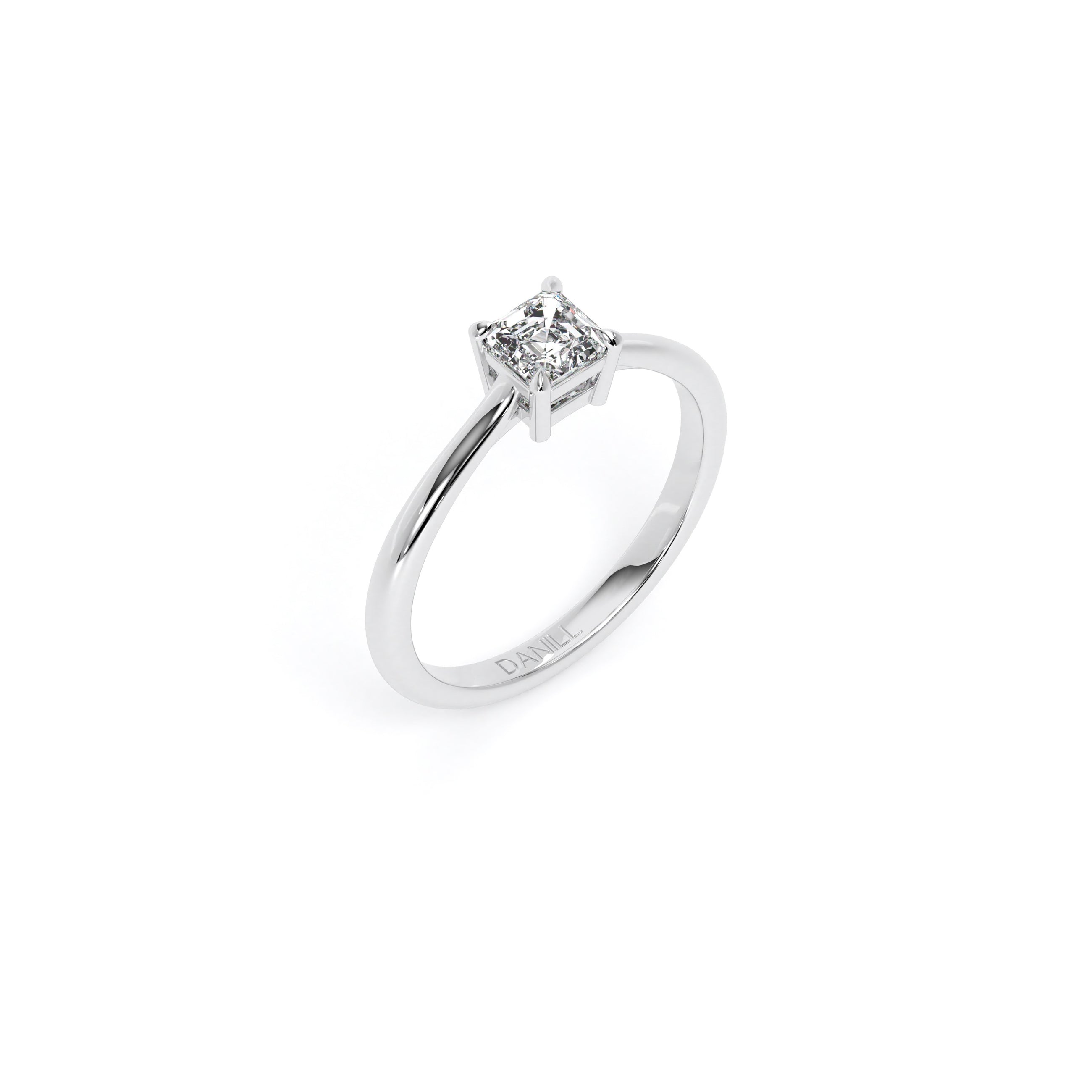 Asscher Diamond Engagement Ring White - Danill Jewels