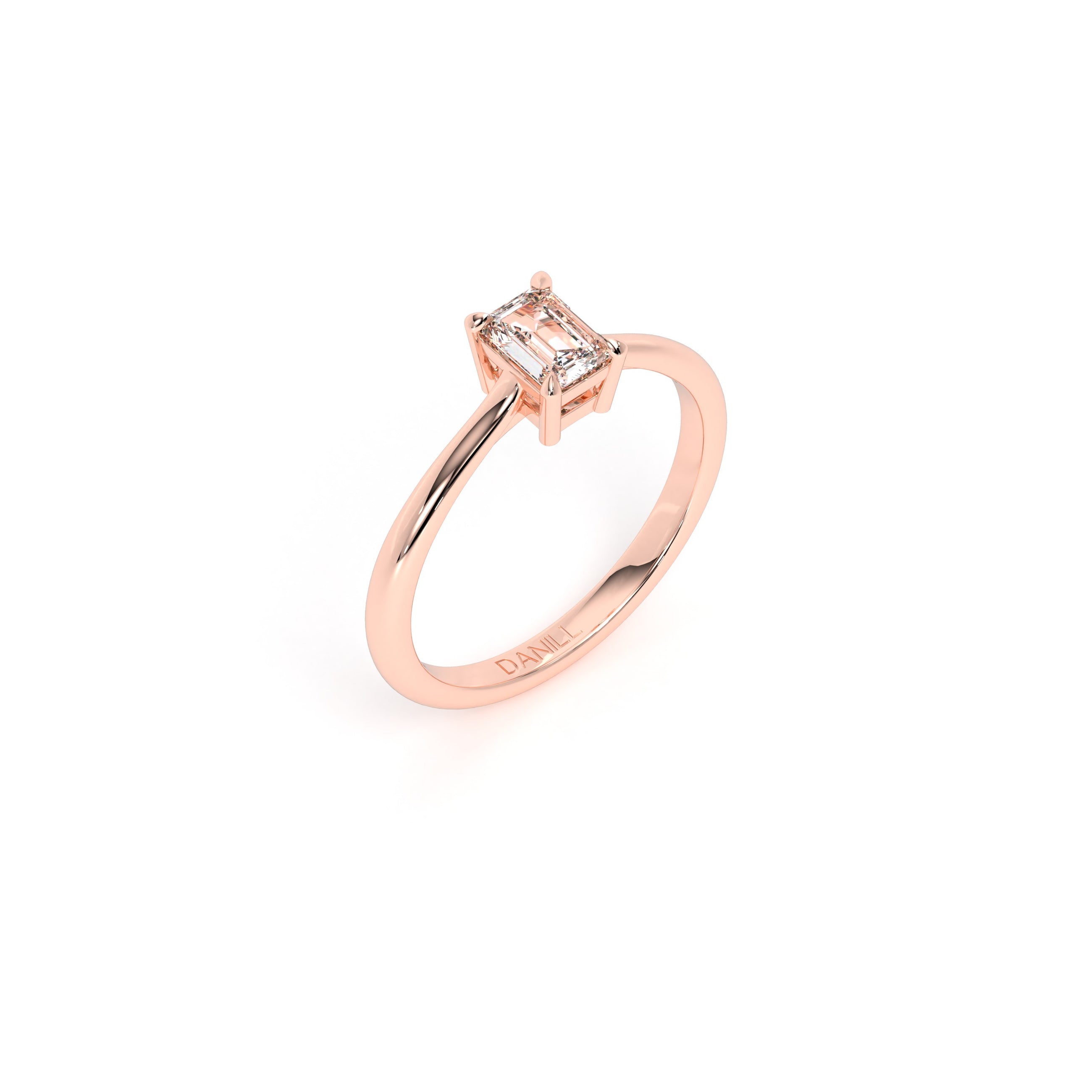 Emerald Diamond Engagement Ring Rose - Danill Jewels