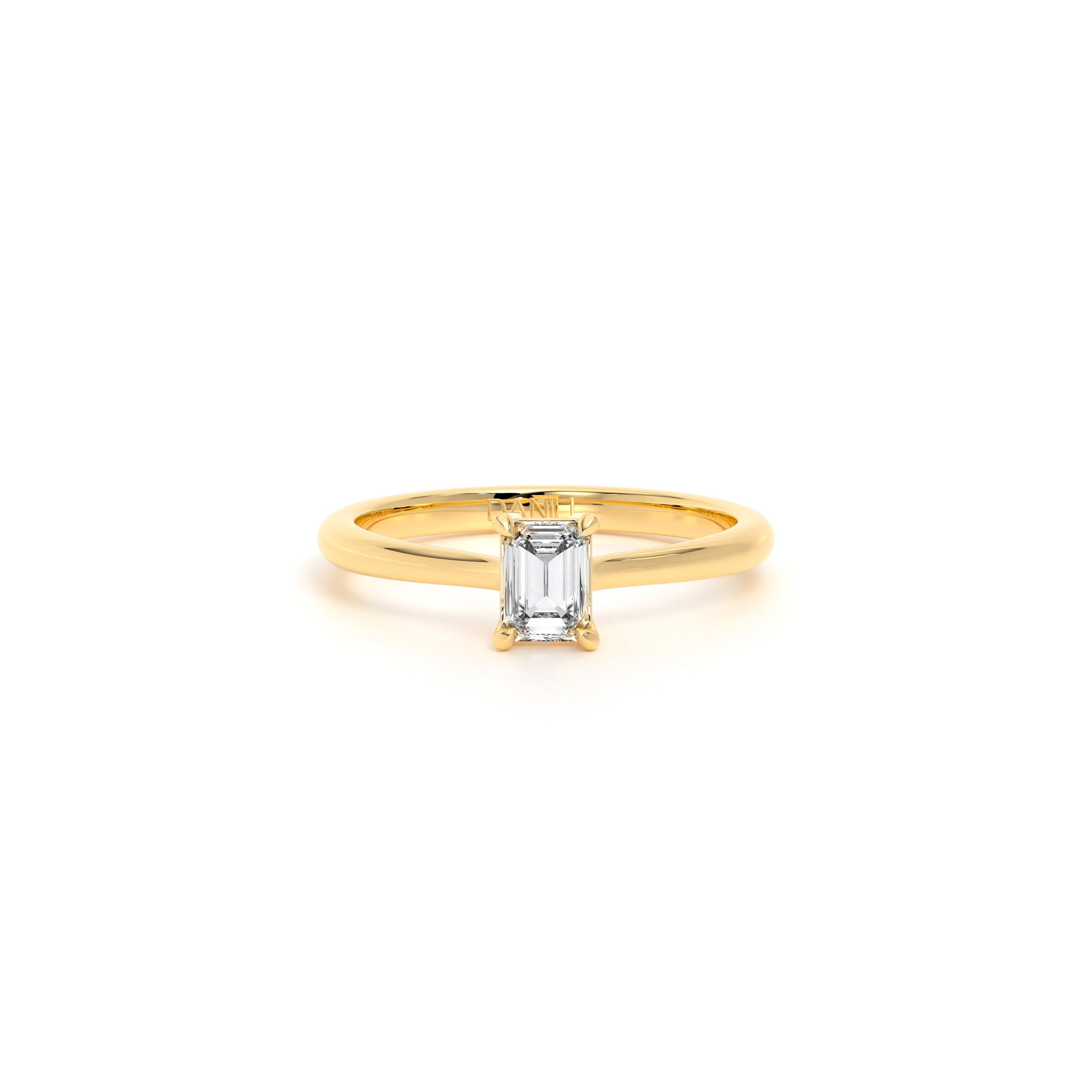 Emerald Diamond Engagement Ring Yellow - Danill Jewels