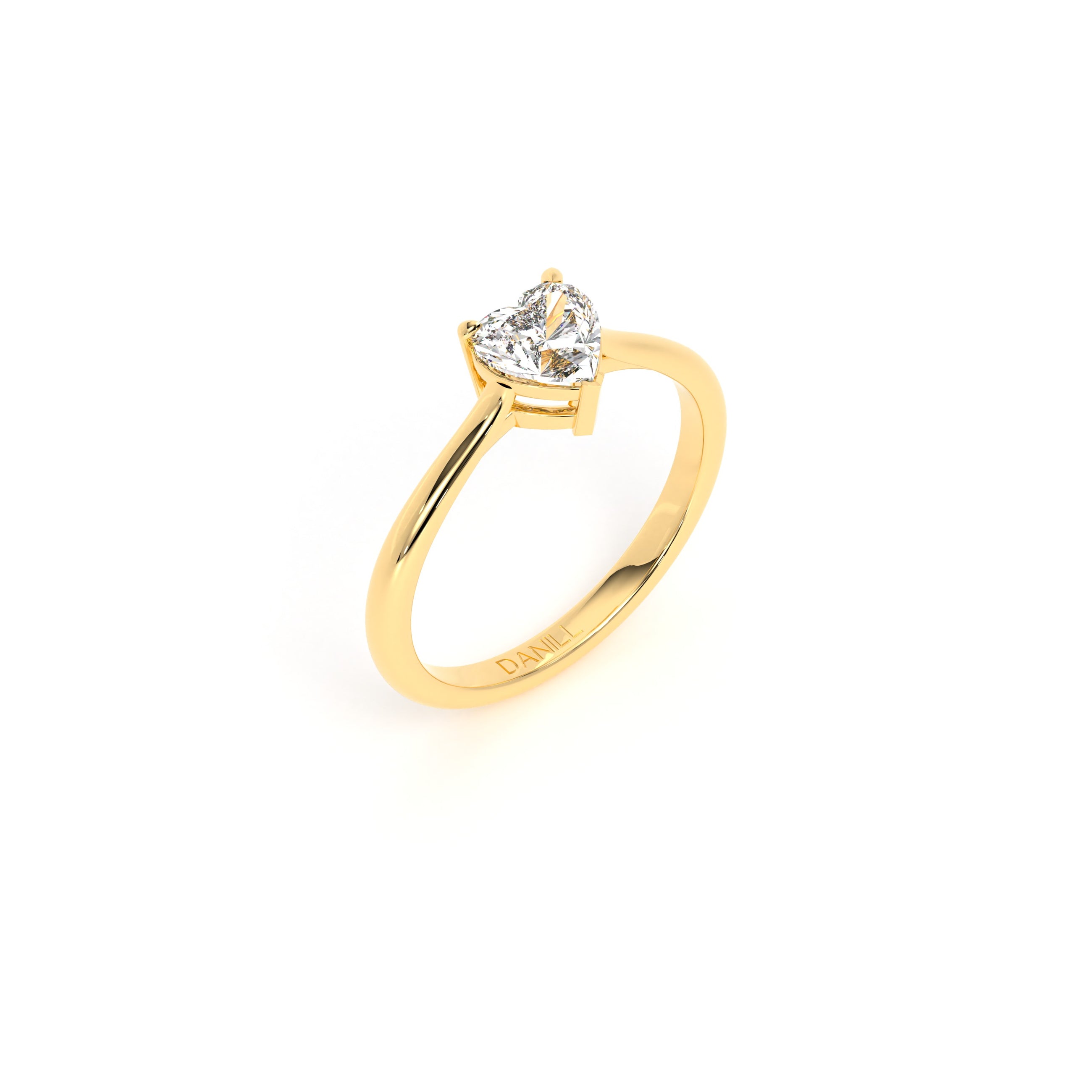 Heart Diamond Engagement Ring Yellow - Danill Jewels