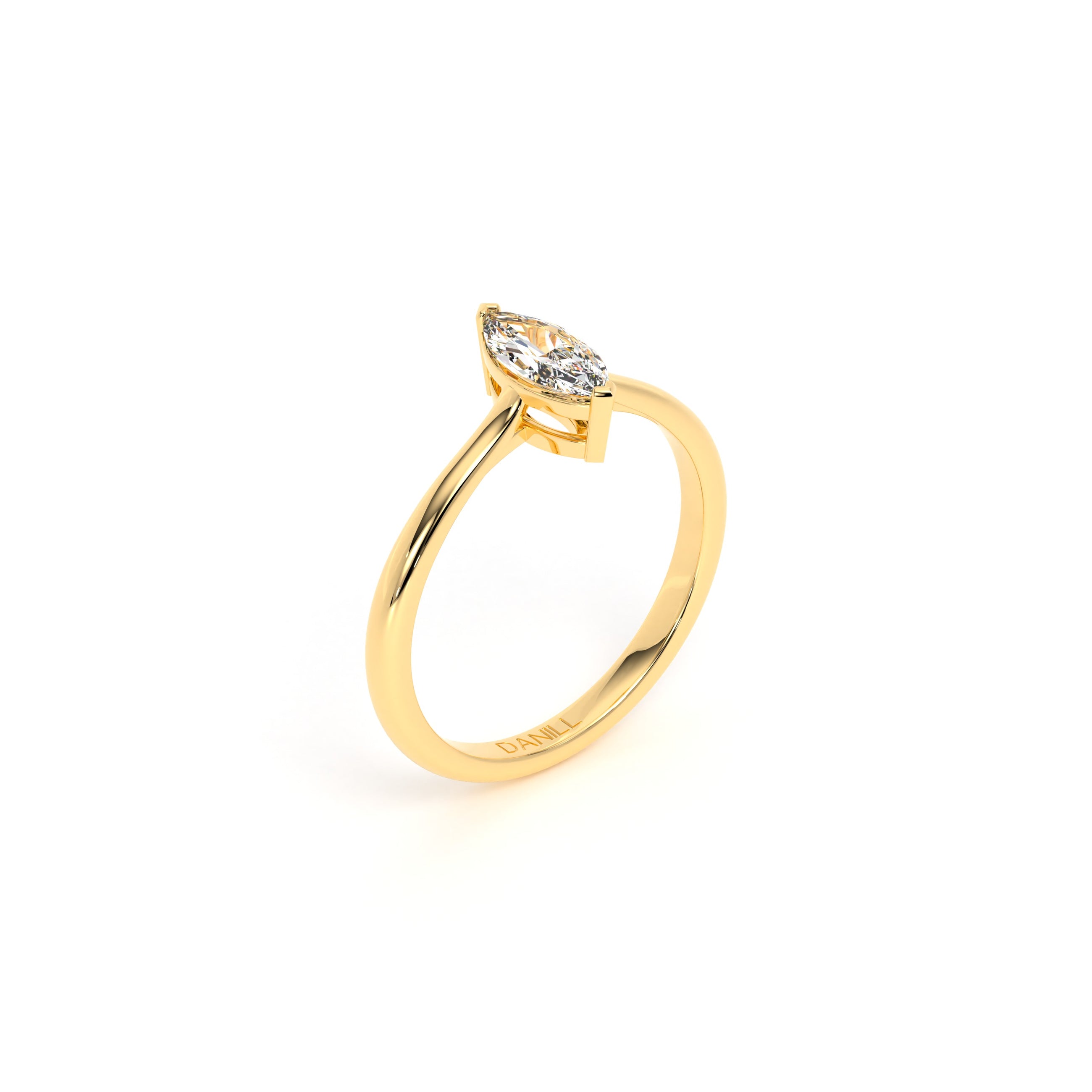 Marquis Diamond Engagement Ring Yellow - Danill Jewels