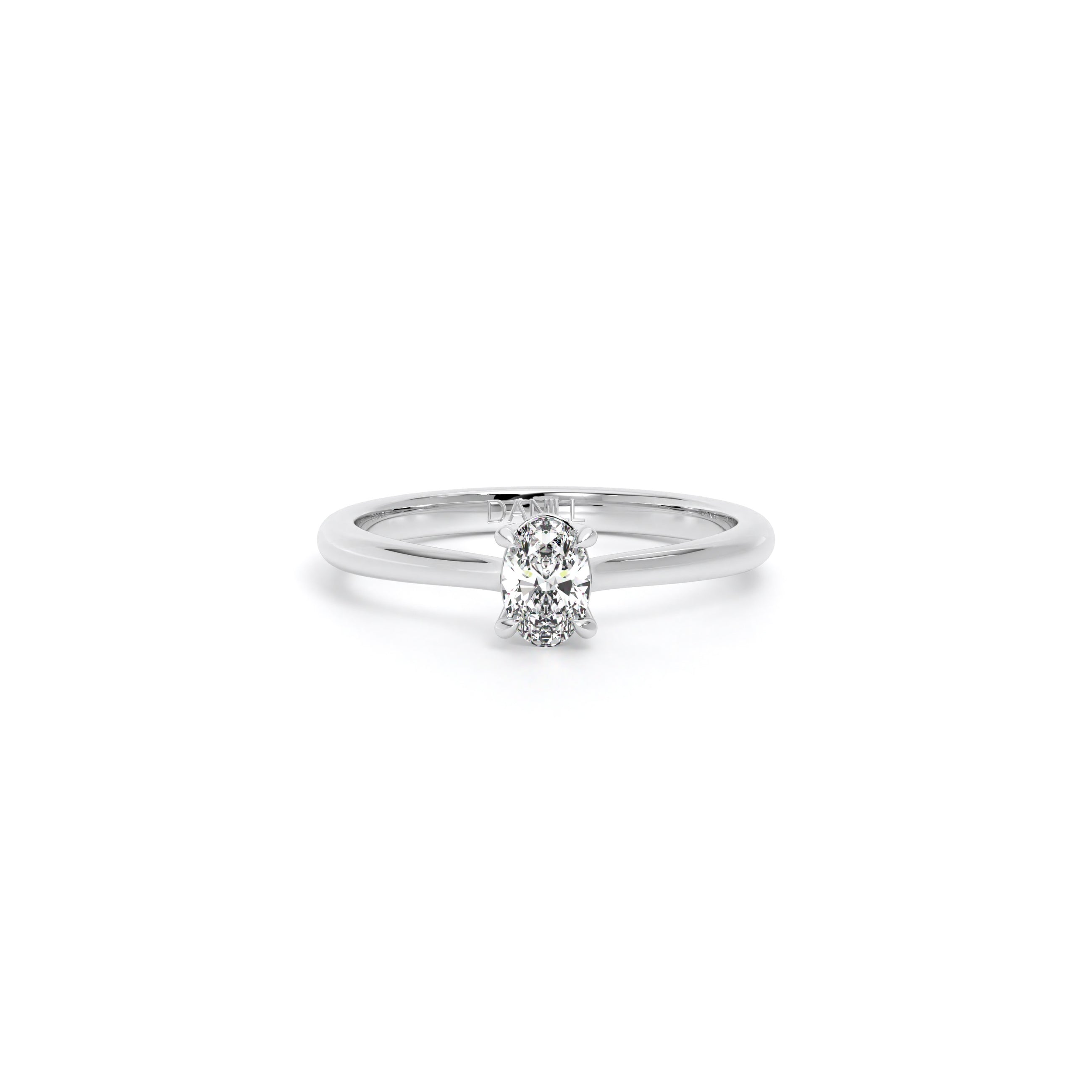 Oval Diamond Engagement Ring White - Danill Jewels