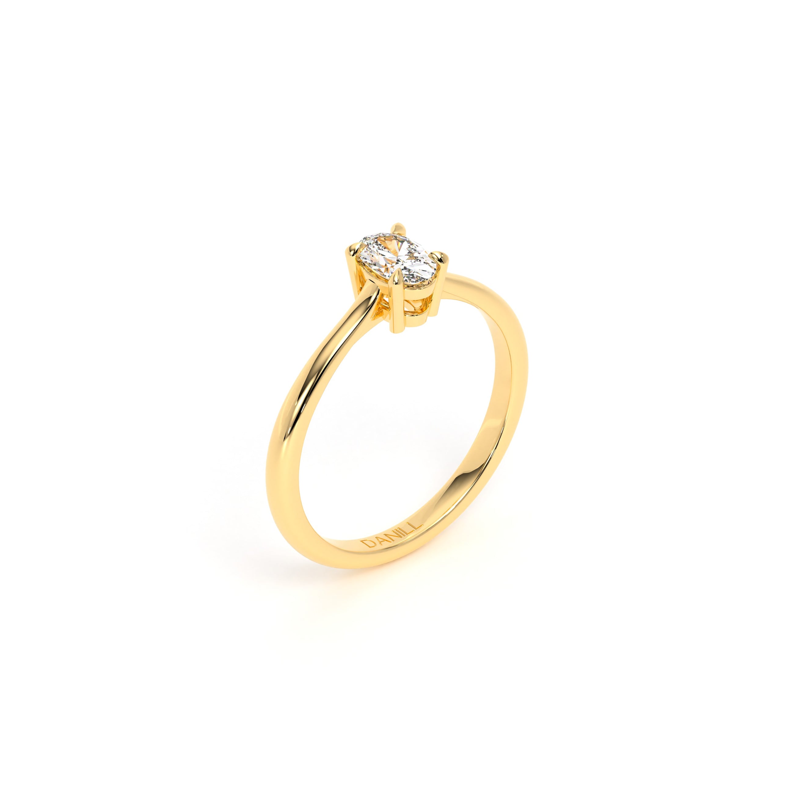 Oval Diamond Engagement Ring Yellow - Danill Jewels