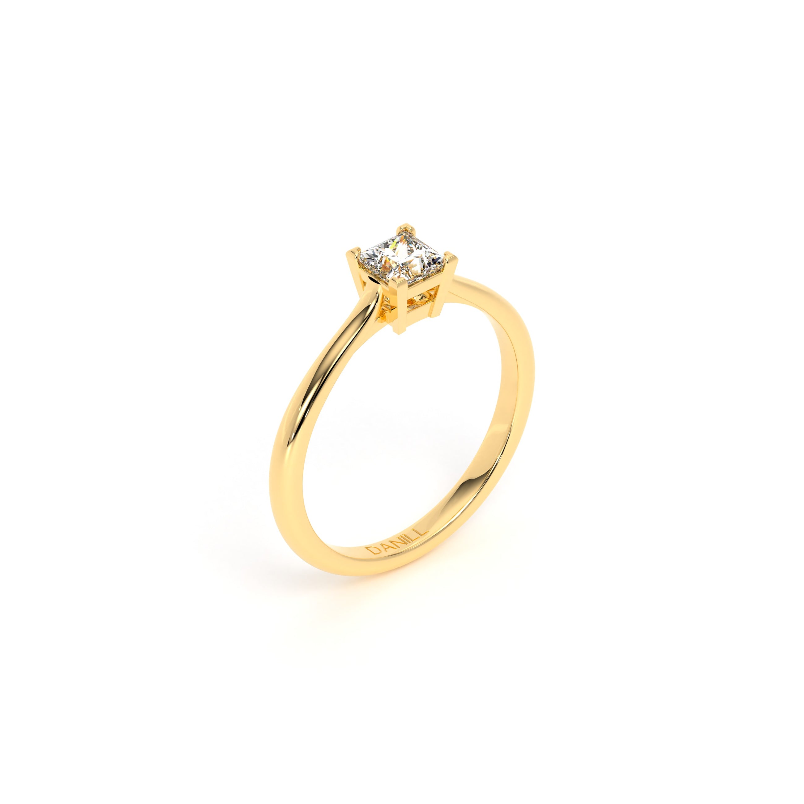 Princess Diamond Engagement Ring Yellow - Danill Jewels