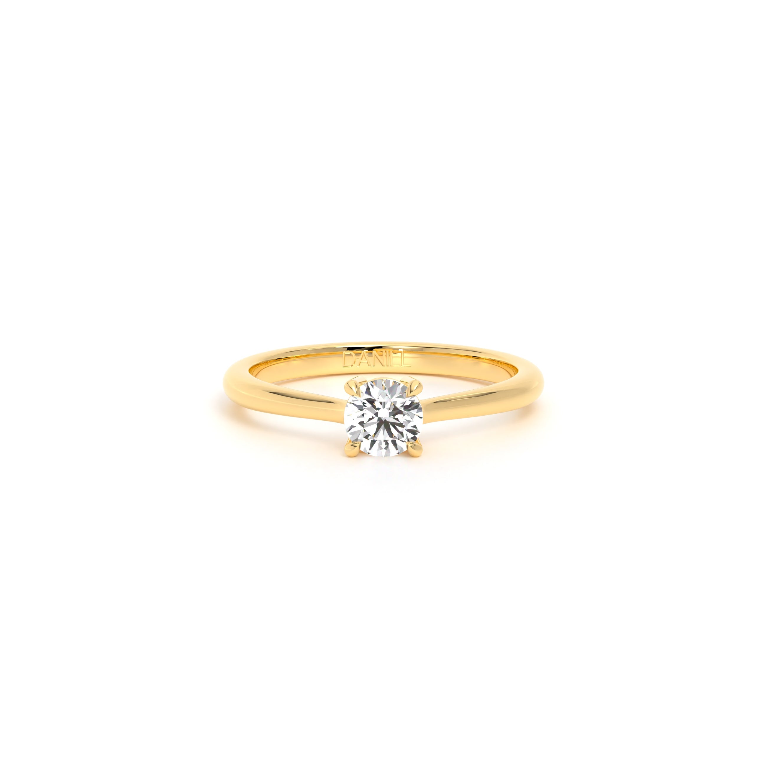 Round Diamond Engagement Ring Yellow - Danill Jewels