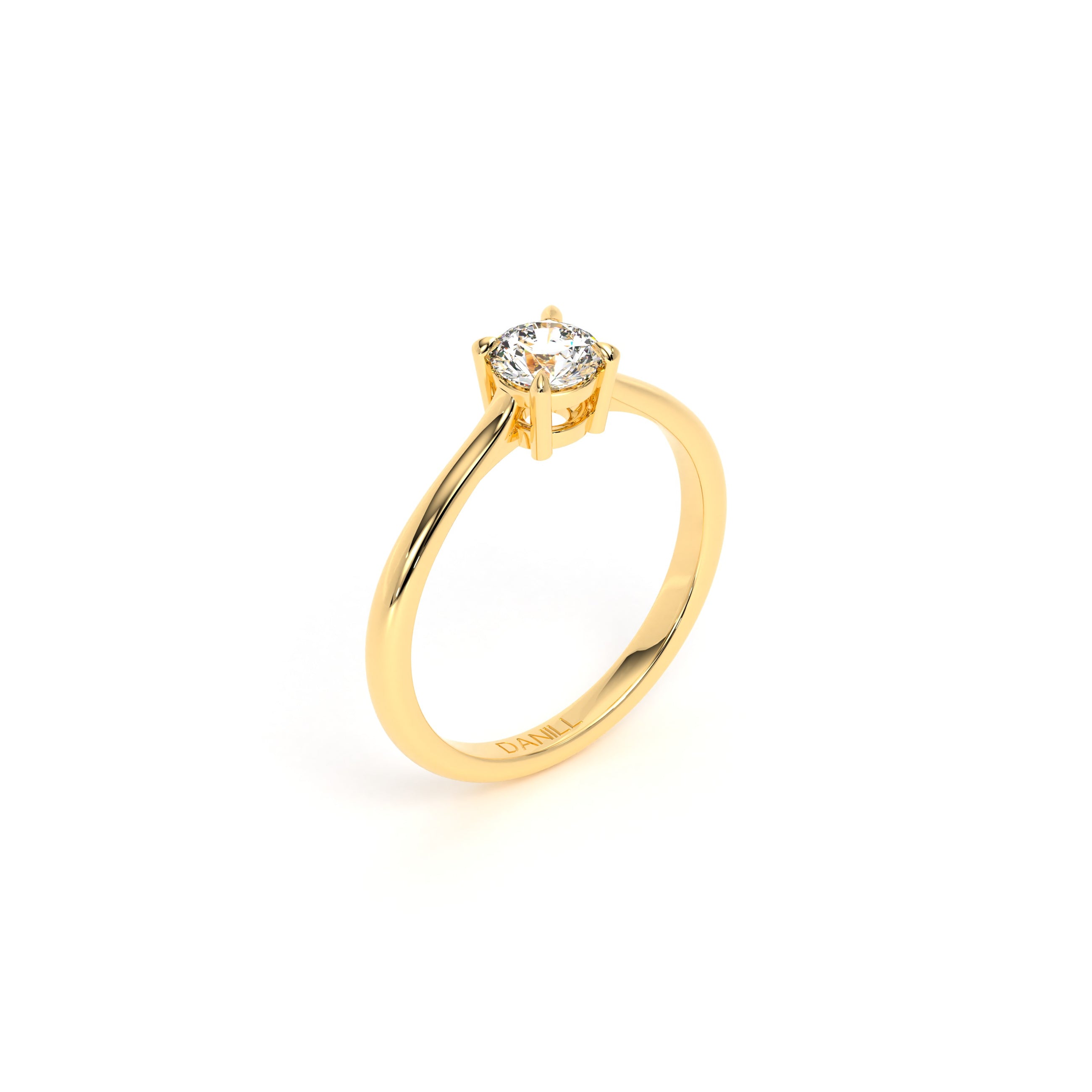 Round Diamond Engagement Ring Yellow - Danill Jewels