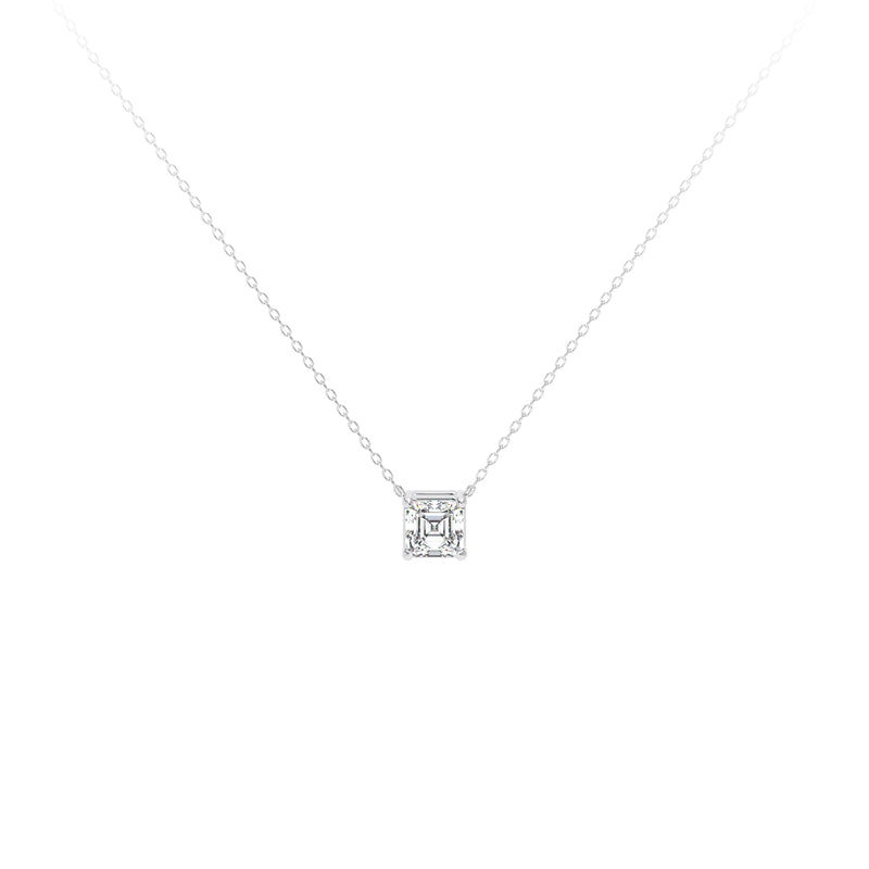 Asscher Diamond Necklace White - Danill Jewels