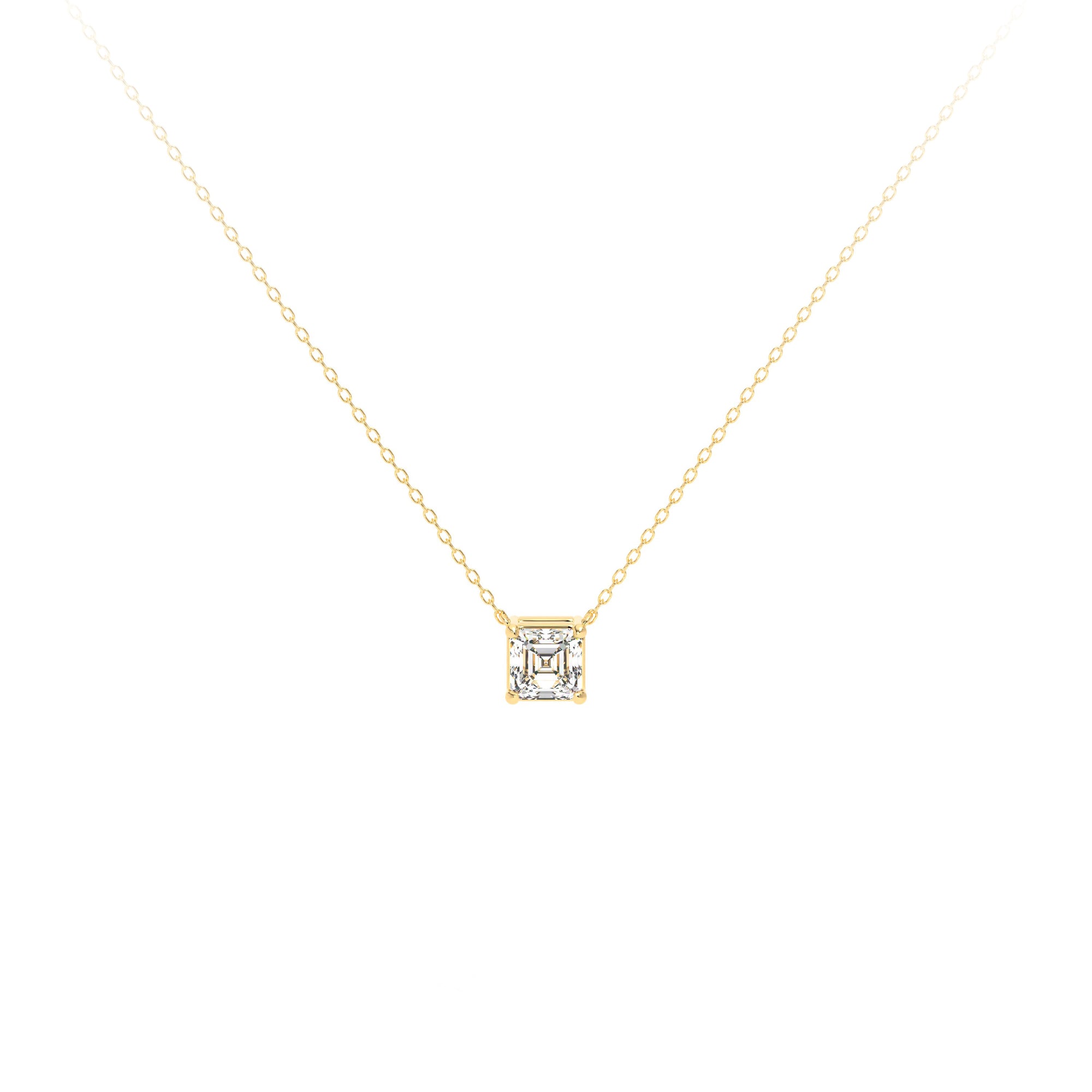 Asscher Diamond Necklace Yellow - Danill Jewels