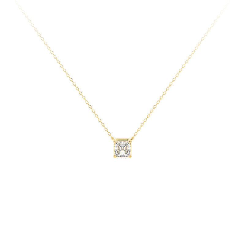 Asscher Diamond Necklace Yellow - Danill Jewels