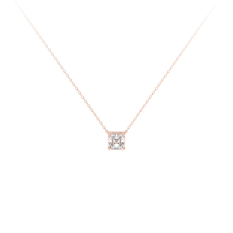 Asscher Diamond Necklace Rose - Danill Jewels