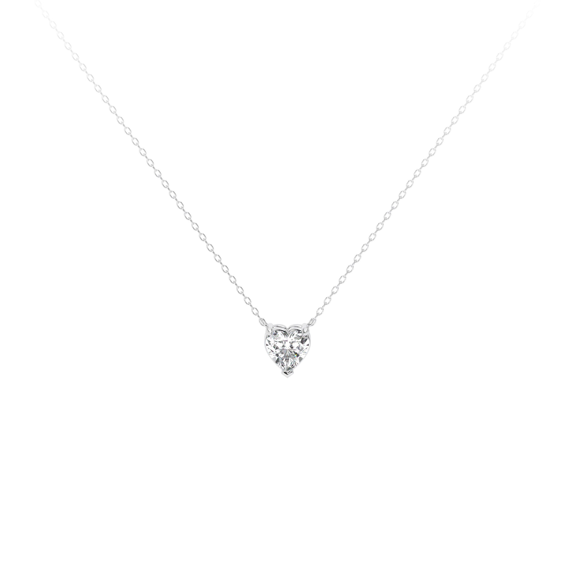 Heart Diamond Necklace White - Danill Jewels