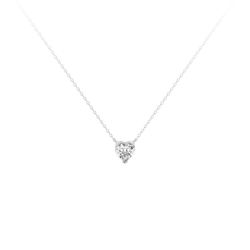 Heart Diamond Necklace White - Danill Jewels