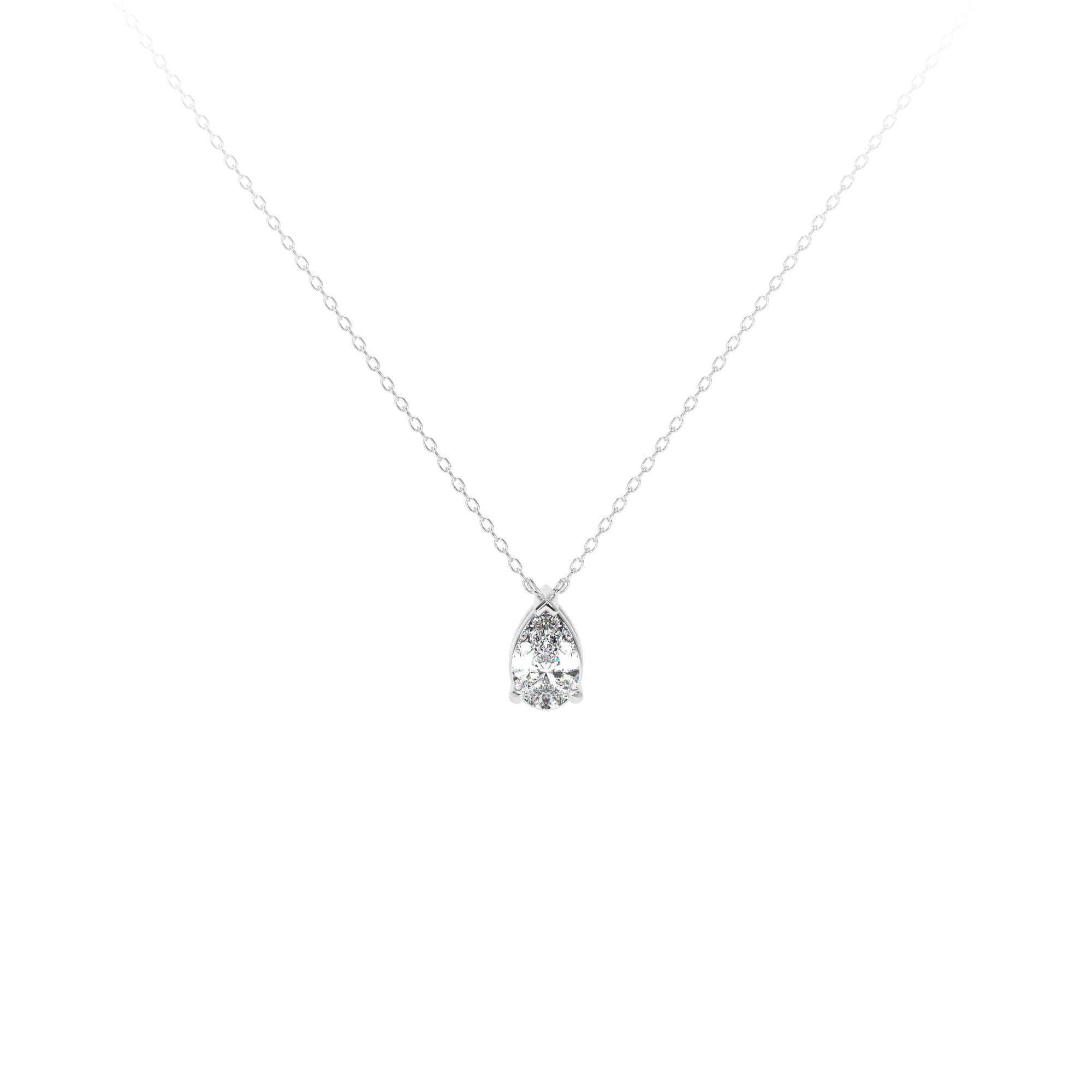 Pear Diamond Necklace White - Danill Jewels