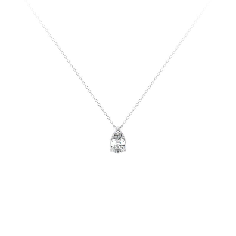 Pear Diamond Necklace White - Danill Jewels