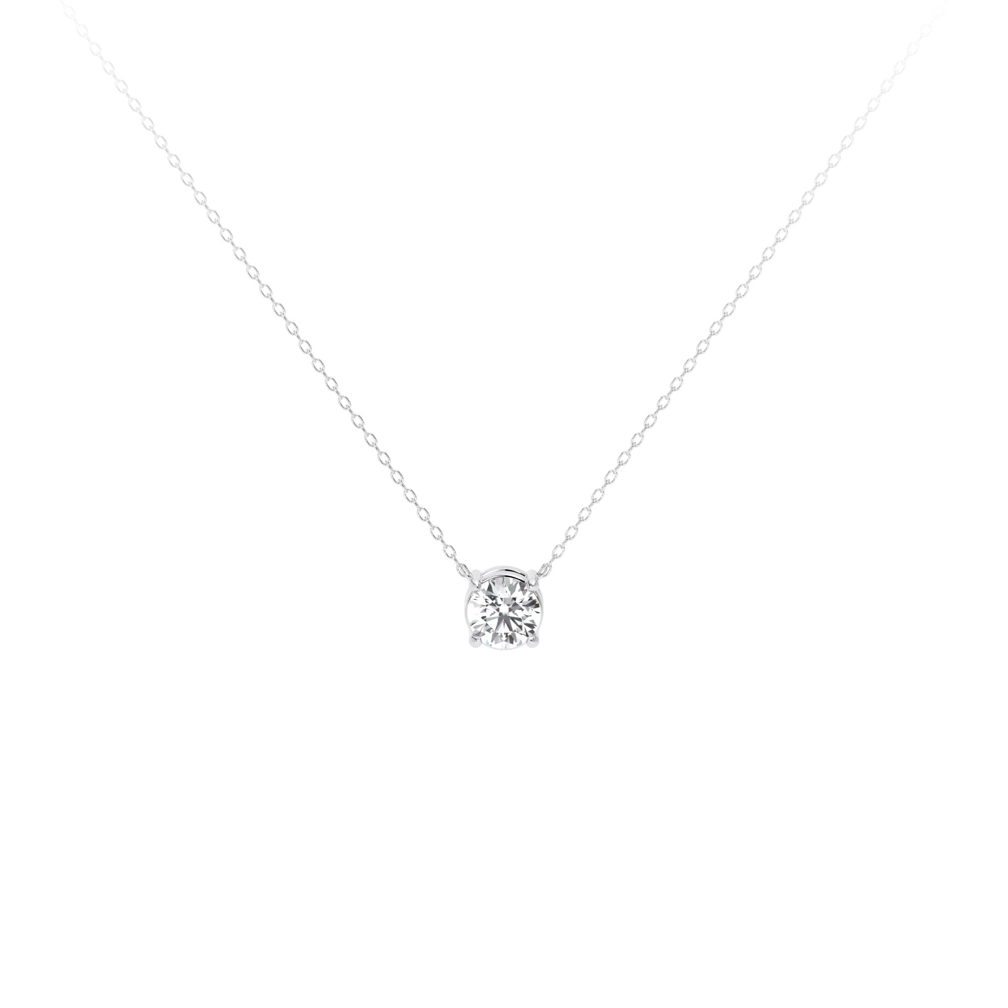 Round Diamond Necklace White - Danill Jewels