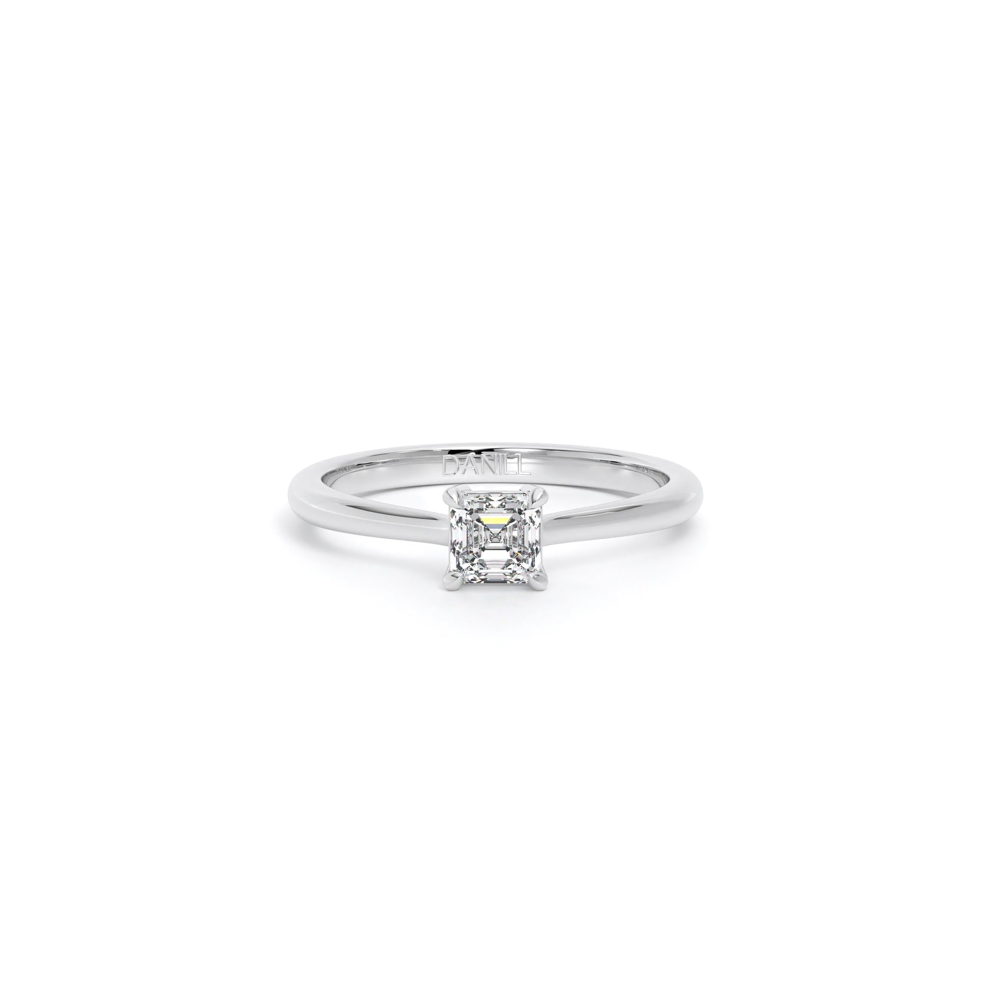 Asscher Diamond Engagement Ring White - Danill Jewels