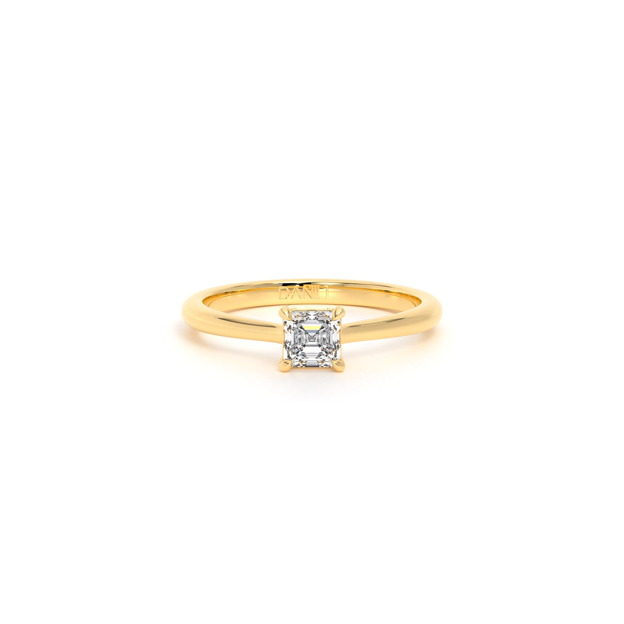 Asscher Diamond Engagement Ring Yellow - Danill Jewels