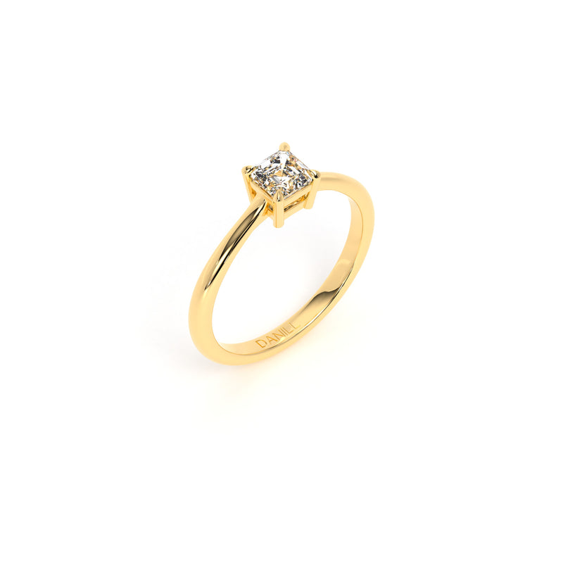 Asscher Diamond Engagement Ring Yellow - Danill Jewels