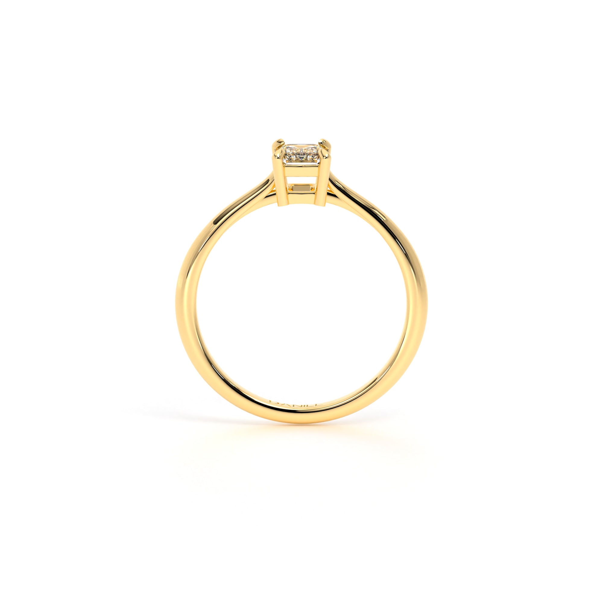 Emerald Diamond Engagement Ring Yellow - Danill Jewels