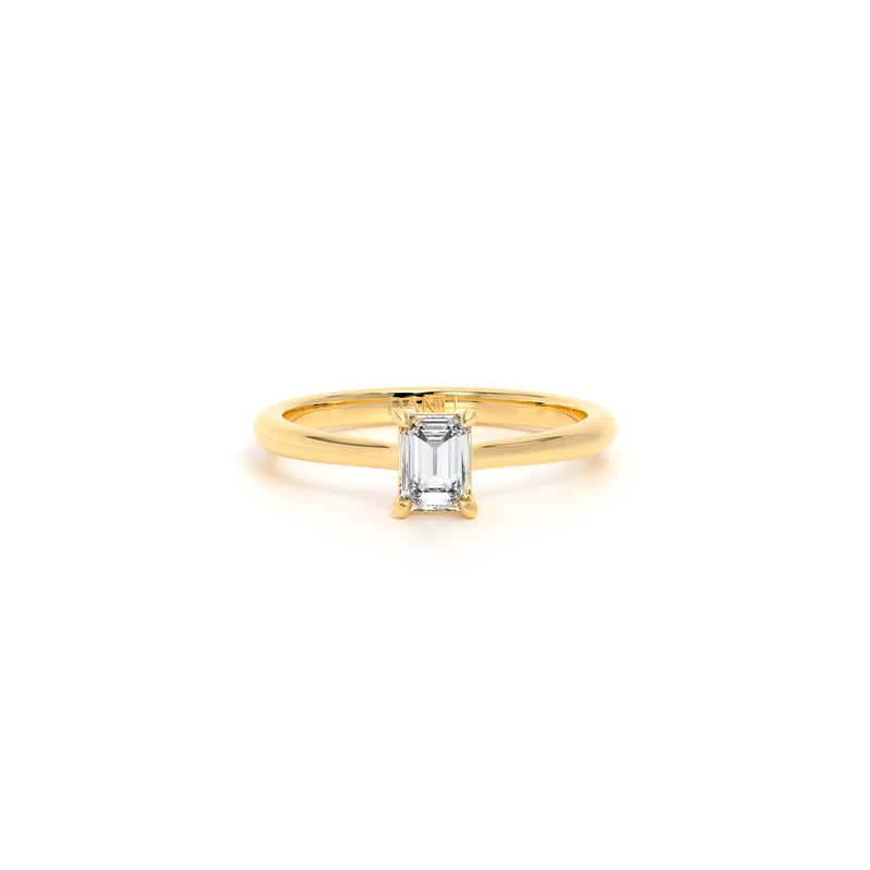 Emerald Diamond Engagement Ring Yellow - Danill Jewels
