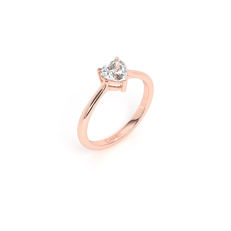 Heart Diamond Engagement Ring Rose - Danill Jewels