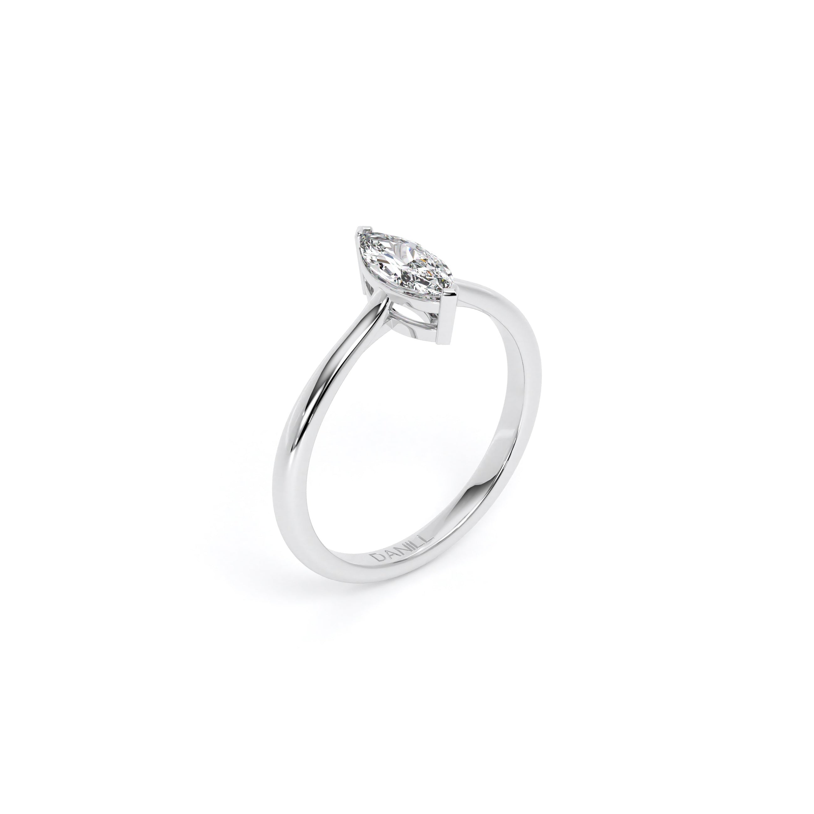 Marquis Diamond Engagement Ring White - Danill Jewels