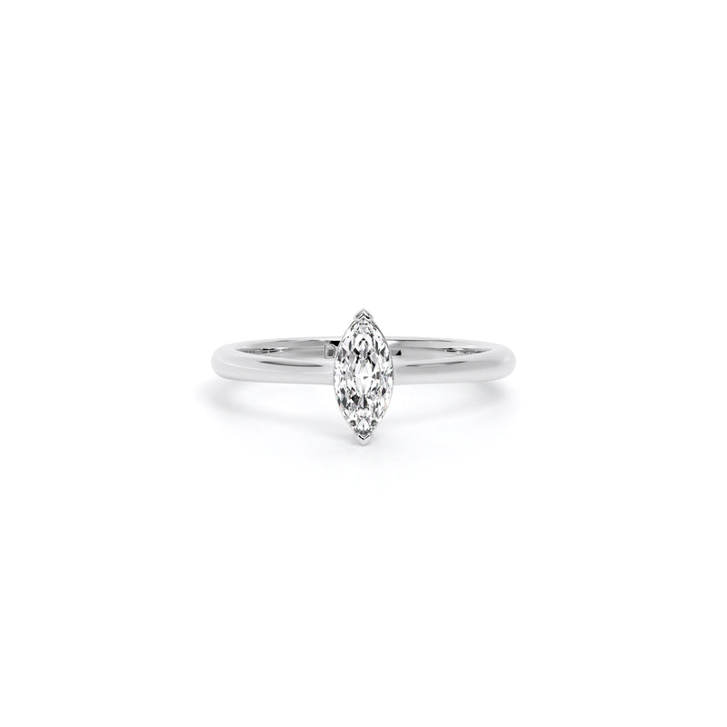 Marquis Diamond Engagement Ring White - Danill Jewels